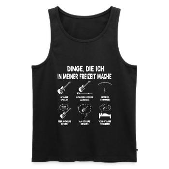 gitarre Dinge die ich in meiner Freizeit mache - Männer Premium Bio Tank Top - Schwarz - Vorne - Michal (187cm)