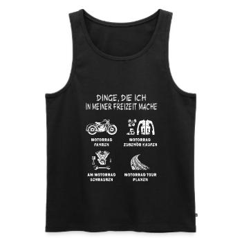 motorrad Dinge die ich in meiner freizeit mache - Männer Premium Bio Tank Top - Schwarz - Vorne - Michal (187cm)