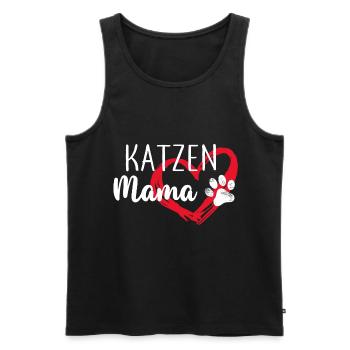 katzen mama mit Herz und katzenpfote - Männer Premium Bio Tank Top - Schwarz - Vorne - Michal (187cm)
