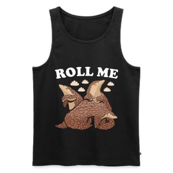 Roll Me Pangolin - Débardeur bio Premium Homme - noir - Devant - Michal (187cm)