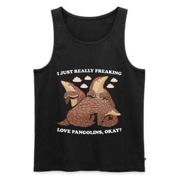 J’aime vraiment les pangolins d’accord? Pangolin - Débardeur bio Premium Homme - noir - Devant - Michal (187cm)