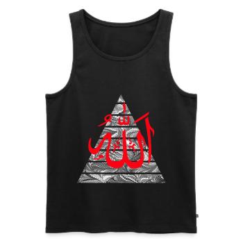 allah rot - Männer Premium Bio Tank Top - Schwarz - Vorne - AI Model Male 178 light (178cm)