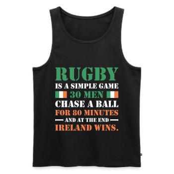 Le rugby est un jeu simple Irlande Rugby - Débardeur bio Premium Homme - noir - Devant - Michal (187cm)