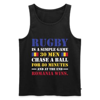 Le rugby est un jeu simple Roumanie Rugby - Débardeur bio Premium Homme - noir - Devant - Michal (187cm)