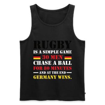Le rugby est un jeu simple Allemagne Rugby - Débardeur bio Premium Homme - noir - Devant - Michal (187cm)