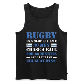 Le rugby est un jeu simple Uruguay Rugby - Débardeur bio Premium Homme - noir - Devant - Michal (187cm)