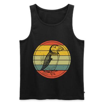 Puffin Retro Puffin Puffin Puffin Bird - Men's Premium Organic Tank Top - black - Front - Michal (187cm)