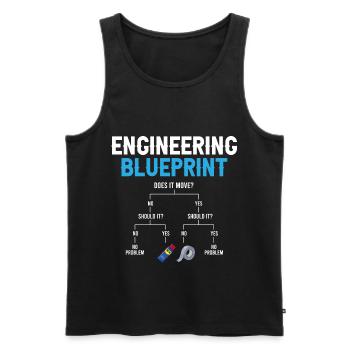 Engineering Blueprint Engineer Duct Tape Repairing - Men's Premium Organic Tank Top - black - Front - Michal (187cm)