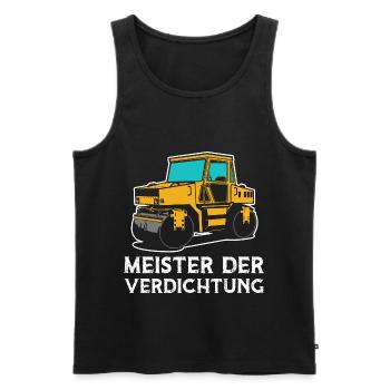 Meister Der Verdichtung Straßenwalze Walze - Männer Premium Bio Tank Top - Schwarz - Vorne - AI Model Male 178 light (178cm)
