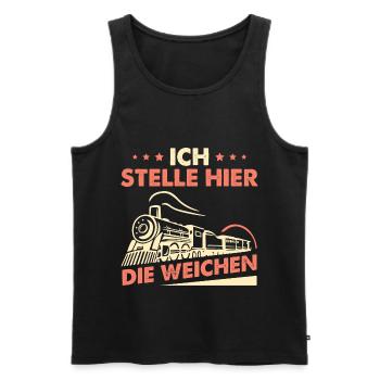 Ich Stelle Hier Die Weichen - Männer Premium Bio Tank Top - Schwarz - Vorne - AI Model Male 178 light (178cm)