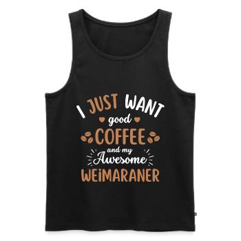 Weimaraner Coffee Dog Cafe - Débardeur bio Premium Homme - noir - Devant - Michal (187cm)