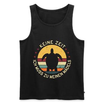 No time I have to go to my girls turtle - Men's Premium Organic Tank Top - black - Front - AI Model Male 178 light (178cm)