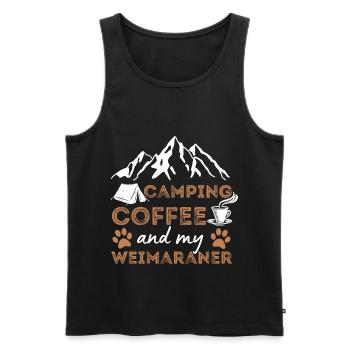 Weimaraner Kaffee Camping Hund Cafe - Männer Premium Bio Tank Top - Schwarz - Vorne - Michal (187cm)