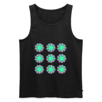Illusion Goa Circle Pattern - Men's Premium Organic Tank Top - black - Front - AI Model Male 178 light (178cm)