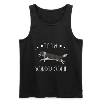 Team Border Collie - Black and White - Débardeur bio Premium Homme - noir - Devant - AI Model Male 178 light (178cm)
