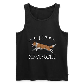 Team Border Collie - EE Red - Men's Premium Organic Tank Top - black - Front - Michal (187cm)