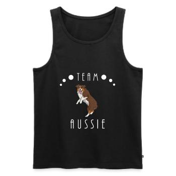 Team Aussie - Red Tri (bobtail) - Men's Premium Organic Tank Top - black - Front - Michal (187cm)