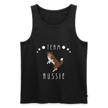 Team Aussie - Red Tri (with tail) - Men's Premium Organic Tank Top - black - Front - Michal (187cm)