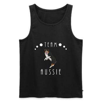 Team Aussie - Black Tri (bobtail) - Débardeur bio Premium Homme - noir - Devant - AI Model Male 178 light (178cm)
