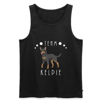 Team Kelpie - Black and Tan - Men's Premium Organic Tank Top - black - Front - AI Model Male 178 light (178cm)