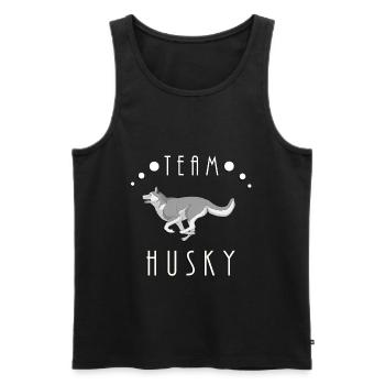 Team Husky - Gray and White - Men's Premium Organic Tank Top - black - Front - Michal (187cm)