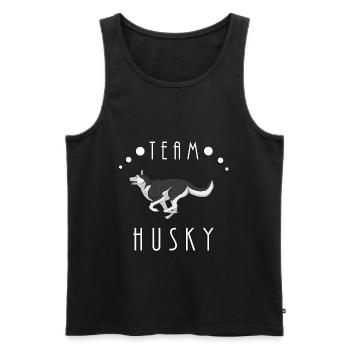 Team Husky - Black and White - Débardeur bio Premium Homme - noir - Devant - AI Model Male 178 light (178cm)