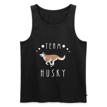 Team Husky - Red and White - Men's Premium Organic Tank Top - black - Front - AI Model Male 178 light (178cm)