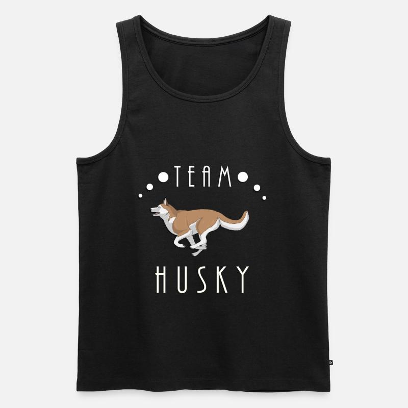 Team Husky - Red and White - Männer Premium Bio Tank Top - Schwarz