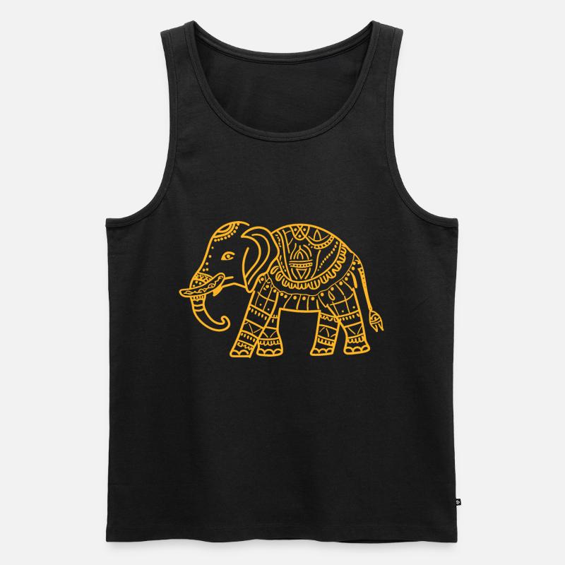 Elephant MAndala - Männer Premium Bio Tank Top - Schwarz