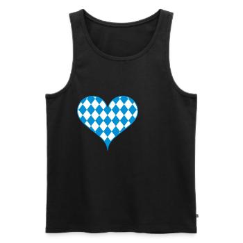 Cadeaux coeur bleu bavarois cadeau d'amour à la maison - Débardeur bio Premium Homme - noir - Devant - Michal (187cm)