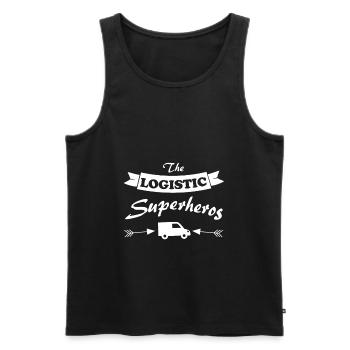 Logistics and transport - Men's Premium Organic Tank Top - black - Front - AI Model Male 178 light (178cm)