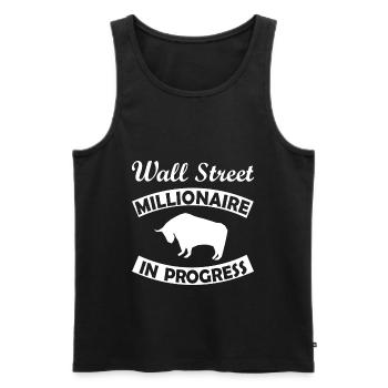 Wall Street - Männer Premium Bio Tank Top - Schwarz - Vorne - AI Model Male 178 light (178cm)