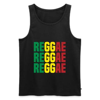reggae - Men's Premium Organic Tank Top - black - Front - AI Model Male 178 light (178cm)