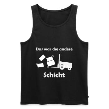 Logistiker und Schicht - Männer Premium Bio Tank Top - Schwarz - Vorne - Michal (187cm)
