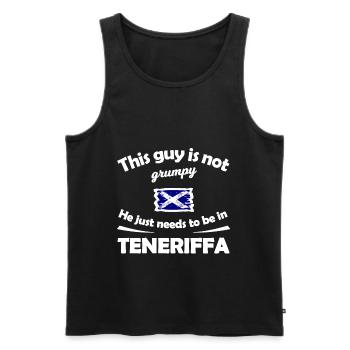 Teneriffa holidays - Männer Premium Bio Tank Top - Schwarz - Vorne - AI Model Male 178 light (178cm)