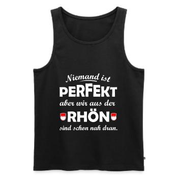 Perfekt aus der Rhön - Männer Premium Bio Tank Top - Schwarz - Vorne - Michal (187cm)