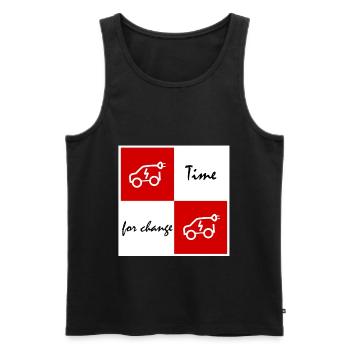 Time for electric - Men's Premium Organic Tank Top - black - Front - Michal (187cm)