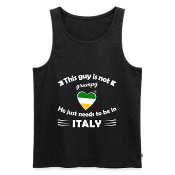 Italian Dreams - Men's Premium Organic Tank Top - black - Front - Michal (187cm)