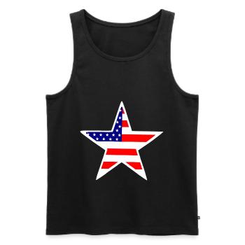 US Star - Men's Premium Organic Tank Top - black - Front - AI Model Male 178 light (178cm)