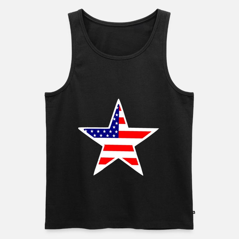 US Stern - Männer Premium Bio Tank Top - Schwarz