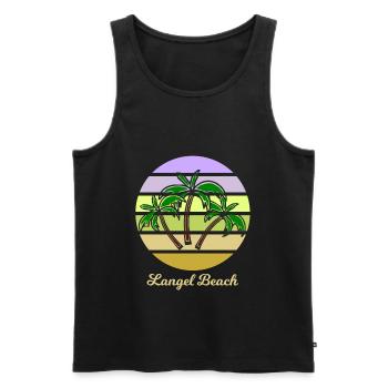 Langel Beach Holidays - Männer Premium Bio Tank Top - Schwarz - Vorne - AI Model Male 178 light (178cm)
