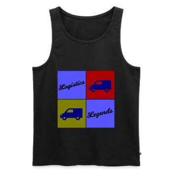 Logistics Legends - Men's Premium Organic Tank Top - black - Front - AI Model Male 178 light (178cm)