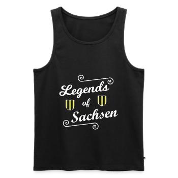 The Saxon Legends - Men's Premium Organic Tank Top - black - Front - AI Model Male 178 light (178cm)