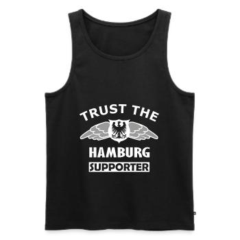 Faites confiance au Hamburger - Débardeur bio Premium Homme - noir - Devant - Michal (187cm)