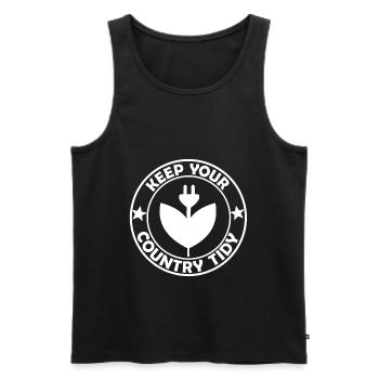 Elektro und Umwelt - Männer Premium Bio Tank Top - Schwarz - Vorne - Michal (187cm)