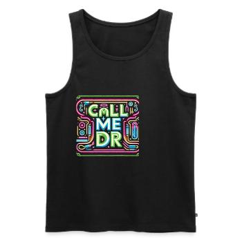 Call Me Dr 32 - Men's Premium Organic Tank Top - black - Front - AI Model Male 178 light (178cm)