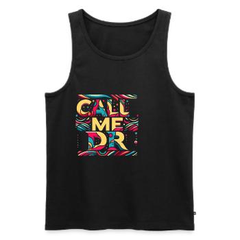 Call Me Dr 35 - Men's Premium Organic Tank Top - black - Front - AI Model Male 178 light (178cm)
