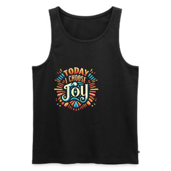 Today I Choose Joy 14 - Men's Premium Organic Tank Top - black - Front - AI Model Male 178 light (178cm)
