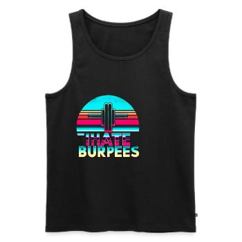 I Hate Burpees 9 - Men's Premium Organic Tank Top - black - Front - AI Model Male 178 light (178cm)