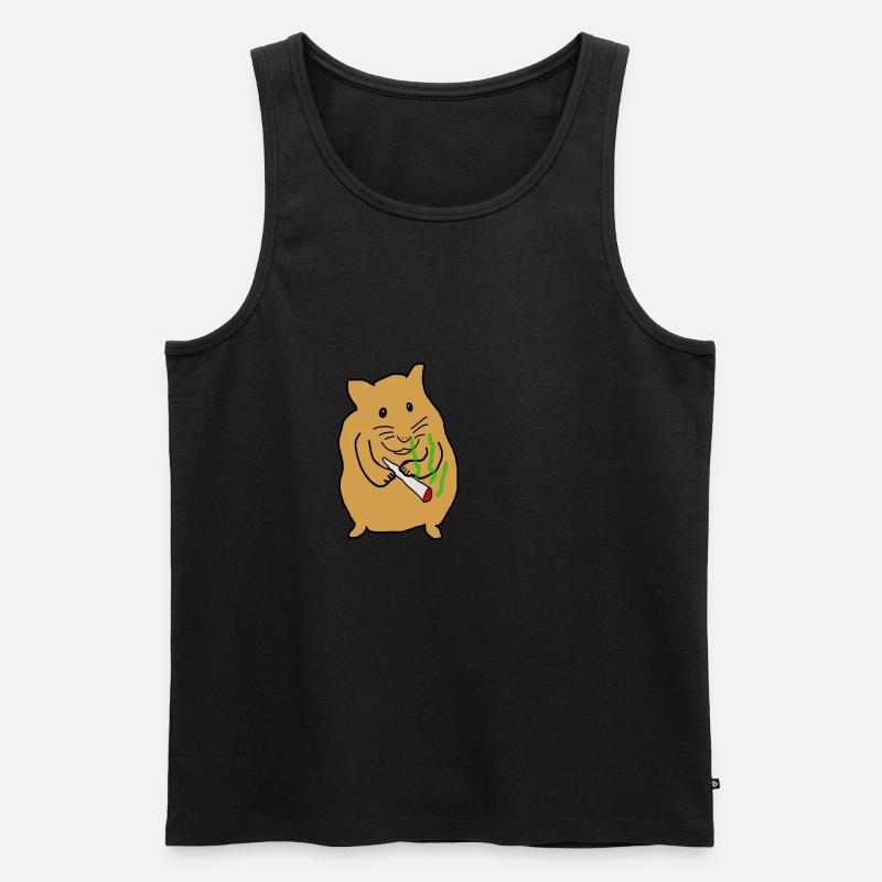 Kiffender Hamster - Männer Premium Bio Tank Top - Schwarz